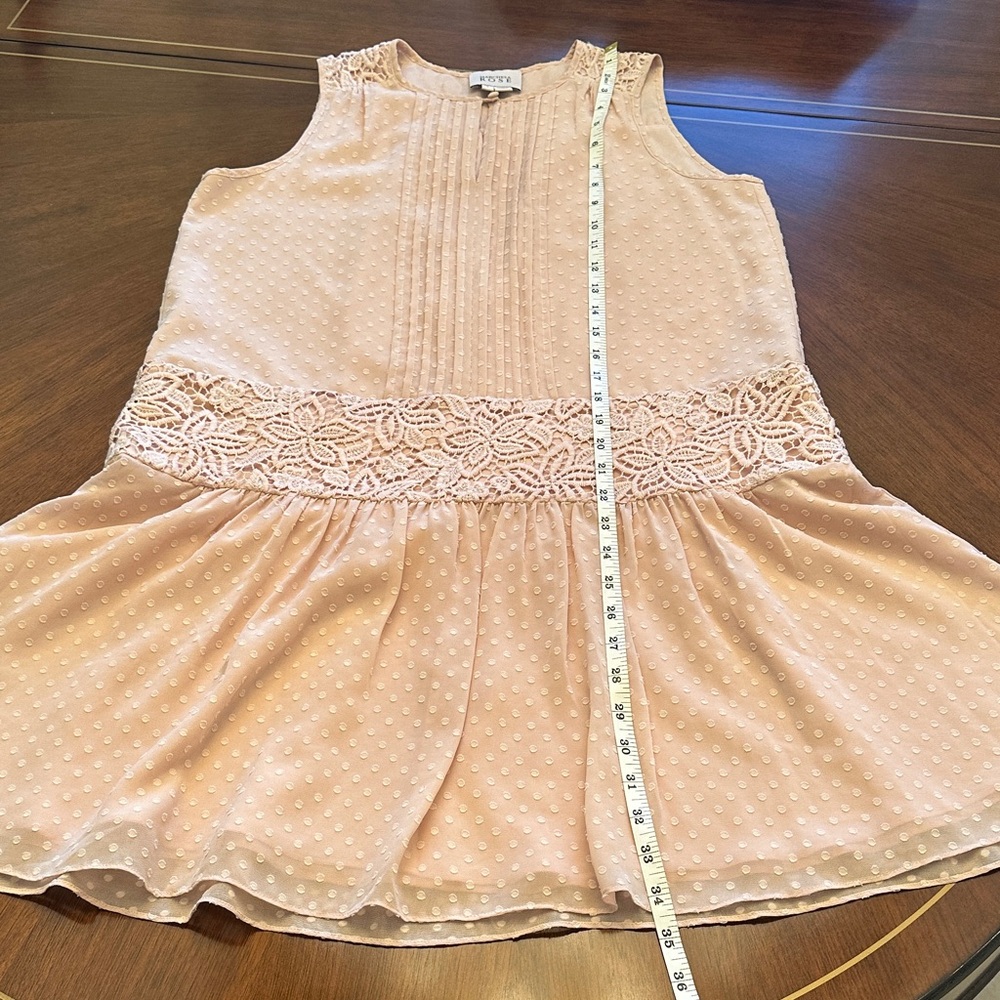 Marchesa Rose Blush Swiss Dot Lace Waist Sleeveless Dress – Size S/M - Picture 13 of 15